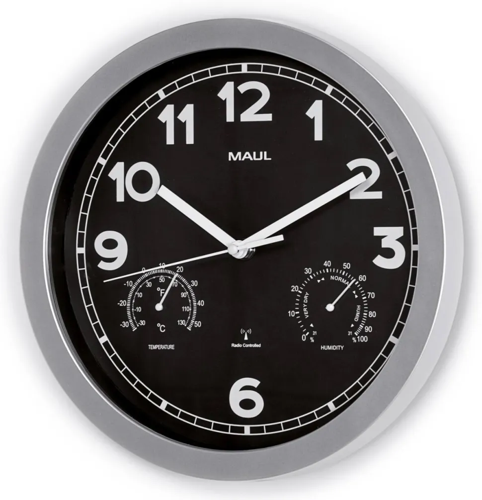 Maul MAULdrive Analoog Wandklok Zwart 30 x 30 x 30 x 5 cm