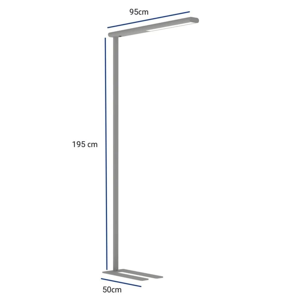 Maul MAULjet Vloerlamp Led (verwijderbaar) Zilver Netstroom 225 x 950 x 1.950 mm