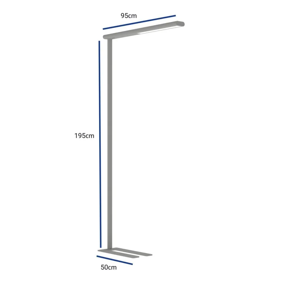 Maul MAULjet Vrijstaand Vloerlamp LED (niet verwijderbaar) Zilver Netstroom 225 x 950 x 1.950 mm