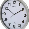 Maul MAULstep Analoog Wandklok Wit, Zilver 40 x 40 x 40 x 4,7 cm