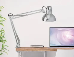 Maul MAULstudy Vrijstaand Bureaulamp LED E27 (zonder lamp) Lichtzilver Netstroom 170 x 595 x 440 mm