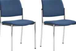 Mayer Sitzmöbel Stapelbare stoel Chroom Stof Zonder armleuning Blauw 120 kg 2518 490 x 560 x 830 mm 2 Stuks