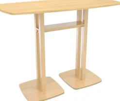 meet powered by PAPERFLOW Rechthoekige Hoge Tafel met beukenkleurige MDF Fineer Top En Beukenkleurig Frame Woody 1500 x 750 x 1100 mm