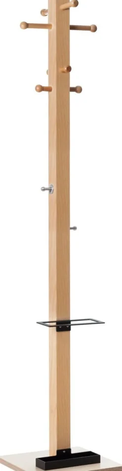 meet powered by PAPERFLOW Vrijstaande kapstok Hout easyCloth 350 x 350 x 1780 mm Beuken, zwart
