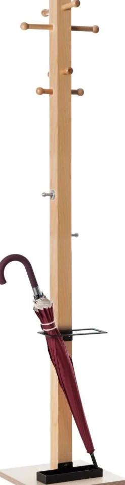 meet powered by PAPERFLOW Vrijstaande kapstok Hout easyCloth 350 x 350 x 1780 mm Beuken, zwart
