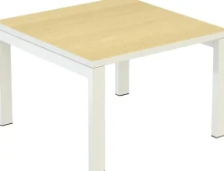 meet powered by PAPERFLOW Vierkante bijzettafel Melamine blad Easy Desk 600 x 600 x 400 mm Bruin, wit
