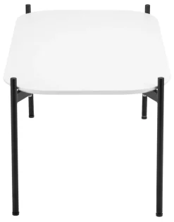 meet powered by PAPERFLOW Rechthoekige bijzettafel Meet Wit blad Zwart frame 4 poten 750 x 500 x 400 mm
