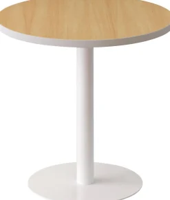 meet powered by PAPERFLOW Bijzettafel met melamine, ABS & stalen blad en frame Easy Desk 600 x 600 x 600 mm Wit, beuken