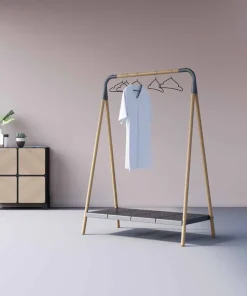 meet powered by PAPERFLOW Kledingrek VBLEND.23.01 1050 x 545 x 1420 mm Hout, metaal Zwart, beuken