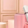 meet powered by PAPERFLOW Kruk Honinggraat Karton Niet in hoogte verstelbaar Roze 420 x 300 x 300 mm