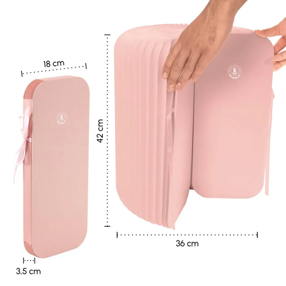 meet powered by PAPERFLOW Kruk Honinggraat Karton Niet in hoogte verstelbaar Roze 420 x 300 x 300 mm