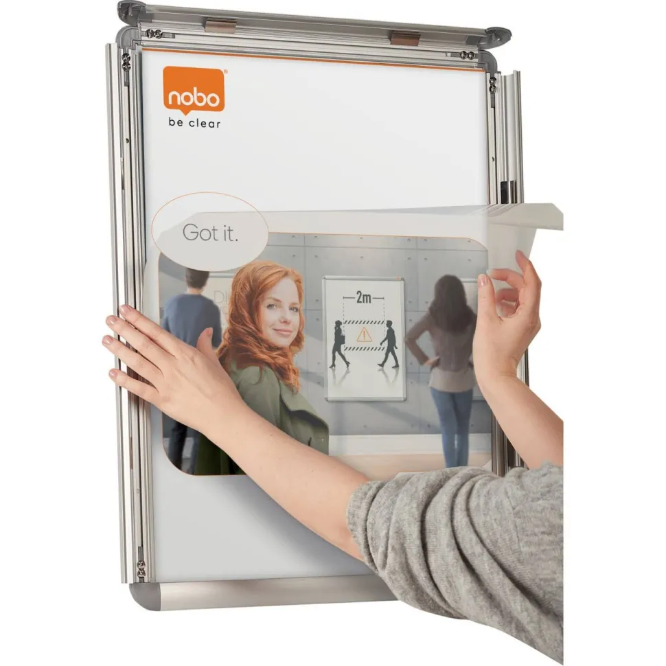 Nobo Premium Plus A4 Kliklijst Zilver 1902214 25 (B) x 1,2 (D) x 34 (H) cm 1902214
