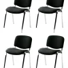 Nowy Styl Bezoekersstoel ISO Plus Stof Zwart Frame Chroom 4 Stuks