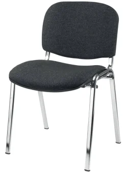 Nowy Styl Bezoekersstoel ISO Plus Stof Zwart Frame Chroom 4 Stuks
