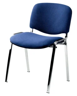 Nowy Styl Bezoekersstoel ISO Plus Stof Blauw Frame Chroom 4 Stuks