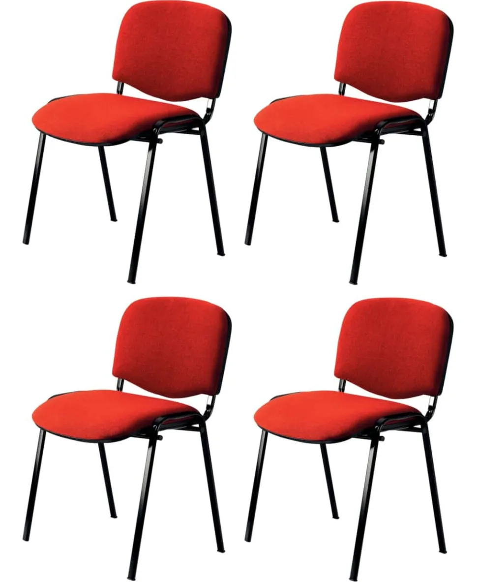 Nowy Styl Bezoekersstoel ISO Plus Stof Rood 4 Stuks
