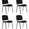 Nowy Styl ISO Plus Bezoekersstoel Stof Optionele armleuning Zwart 110 kg 4 Stuks