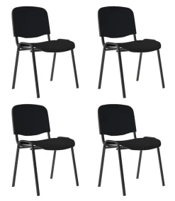 Nowy Styl ISO Plus Bezoekersstoel Stof Optionele armleuning Zwart 110 kg 4 Stuks