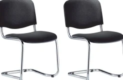Nowy Styl Iso Swing Bezoekersstoel Stof Zonder armleuning Niet in hoogte verstelbare zitting Zwart 2 Stuks