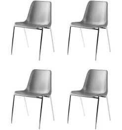 Nowy Styl Stapelbare stoel Beta Kunststof Grijs 4 Stuks
