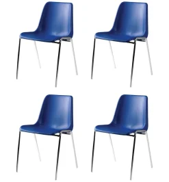 Nowy Styl Stapelbare stoel Beta Kunststof Blauw 4 Stuks