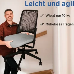 Nowy Styl WithMe Vergaderstoel Synchroonmechanisme Vaste armleuning Zwart 110 kg 480 x 645 x 1.100 mm