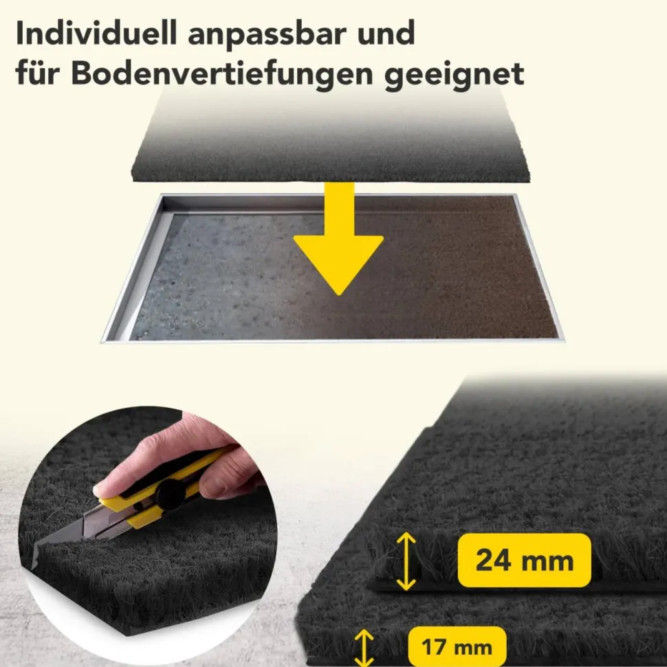PALMERAS Coconut Droogloopmat 17 mm Zwart 600 x 400 mm