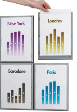 Paperflow A4 Wanddisplay Grijs Klevend 4066X4,35 32,2 (B) x 2,3 (D) x 23,7 (H) cm 4 Stuks