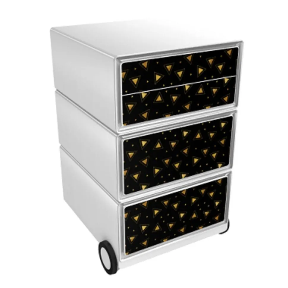 Paperflow Easybox Mobiel ladeblok met 4 lades 642x390x436 mm Triangles design