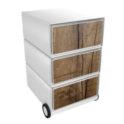 Paperflow easybox mobiele ladenblok met 3 lades 642x390x436mm tree trunk