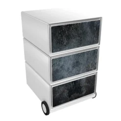 Paperflow easybox mobiele ladenblok met 3 lades 642x390x436mm nigrum