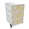 Paperflow easybox mobiele ladenblok met 3 lades 642x390x436mm art deco - rising sun