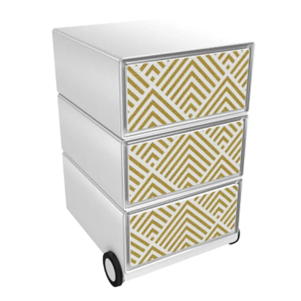 Paperflow easybox mobiele ladenblok met 3 lades 642x390x436mm art deco - rising sun