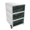Paperflow easybox mobiele ladenblok met 3 lades 642x390x436mm green marble