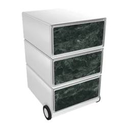 Paperflow easybox mobiele ladenblok met 3 lades 642x390x436mm green marble