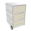 Paperflow easybox mobiele ladenblok met 3 lades 642x390x436mm gilded waves
