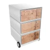 Paperflow easybox mobiele ladenblok met 3 lades 642x390x436mm ferrum
