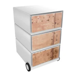 Paperflow easybox mobiele ladenblok met 3 lades 642x390x436mm ferrum