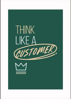 Paperflow Lijst met motiverende slogan "Think Like A Customer" 600 x 800 mm Kleurenassortiment