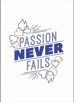 Paperflow Lijst met motiverende slogan "Passion Never Fails" 300 x 400 mm Kleurenassortiment