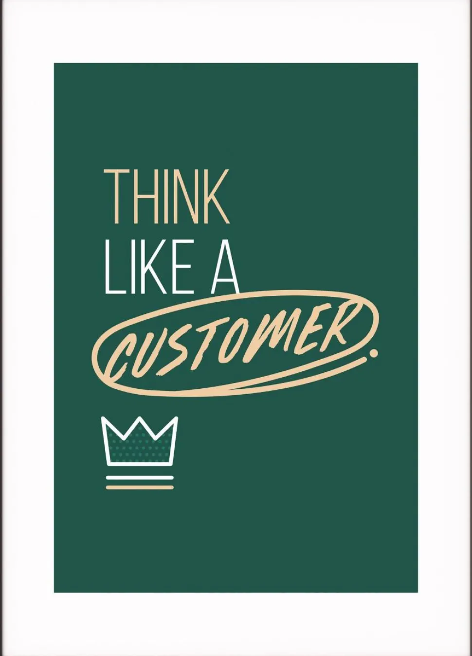 Paperflow Lijst met motiverende slogan "Think Like A Customer" 300 x 400 mm Kleurenassortiment