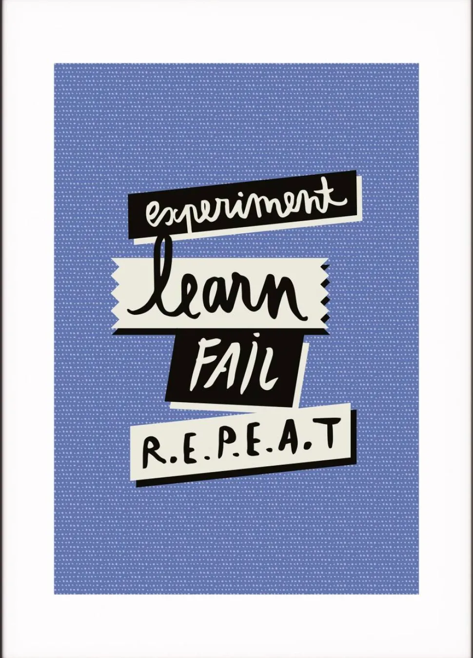 Paperflow Lijst met motiverende slogan "Experiment Fail Learn Repeat" 400 x 500 mm Kleurenassortiment
