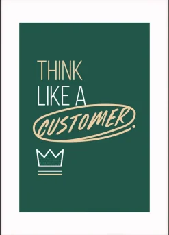 Paperflow Lijst met motiverende slogan "Think Like A Customer" 297 x 420 mm Kleurenassortiment