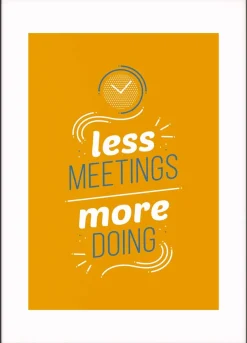 Paperflow Lijst met motiverende slogan "Less Meetings More Doings" 300 x 400 mm Kleurenassortiment