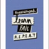 Paperflow Lijst met motiverende slogan "Experiment Fail Learn Repeat" 500 x 700 mm Kleurenassortiment