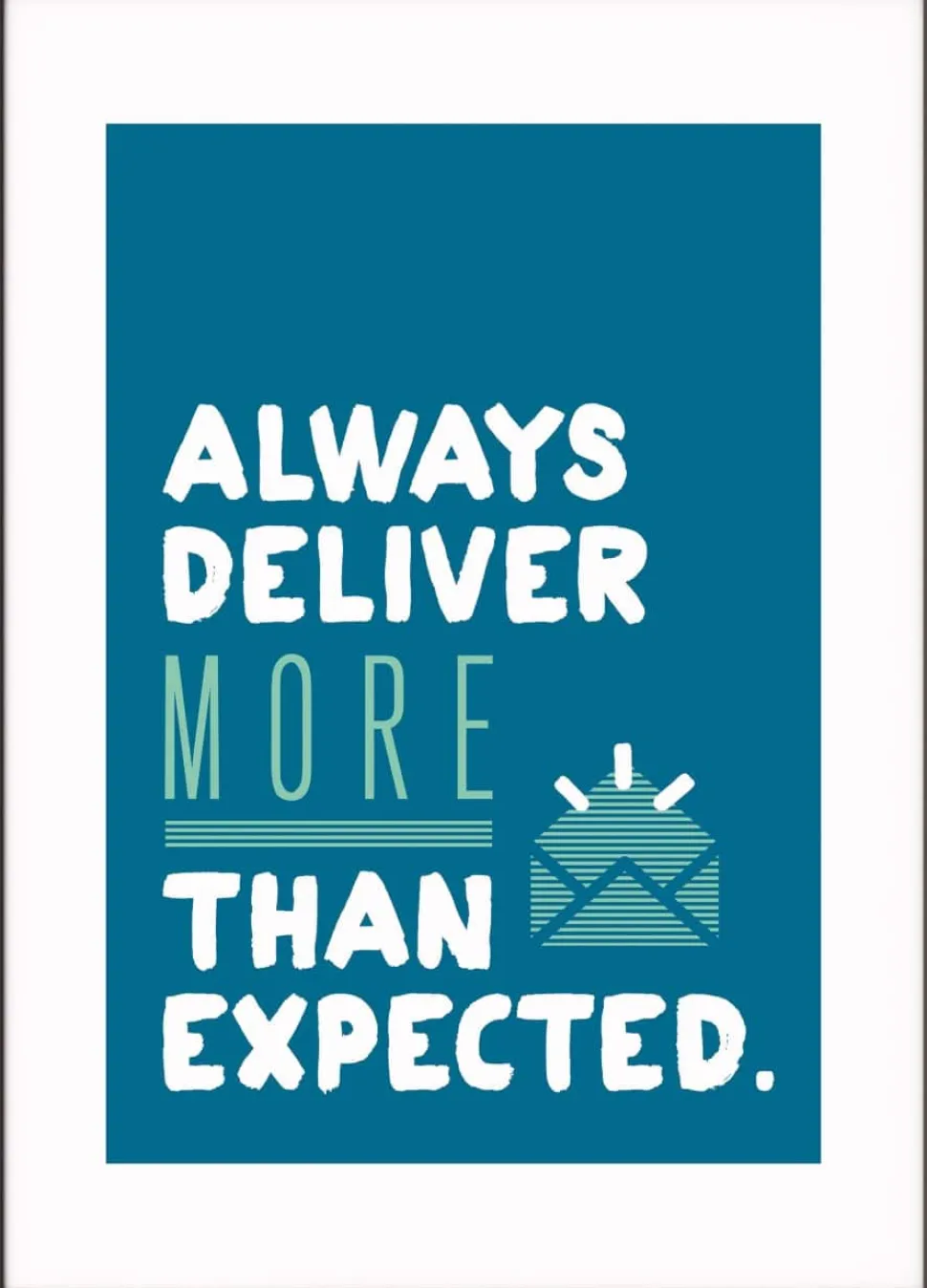 Paperflow Lijst met motiverende slogan "Always Deliver More Than Expected" 210 x 297 mm Kleurenassortiment