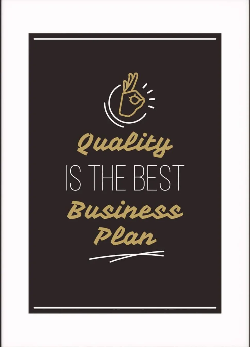 Paperflow Lijst met motiverende slogan "Quality Is The Best Business Plan" 400 x 500 mm Kleurenassortiment