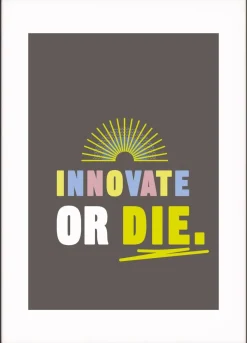 Paperflow Lijst met motiverende slogan "Innovate Or Die" 400 x 500 mm Kleurenassortiment
