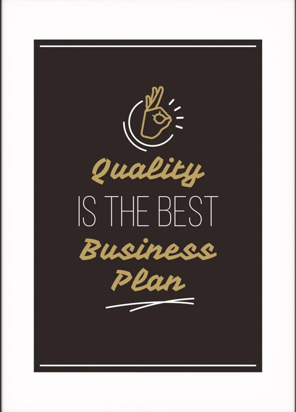 Paperflow Lijst met motiverende slogan "Quality Is The Best Business Plan" 300 x 400 mm Kleurenassortiment