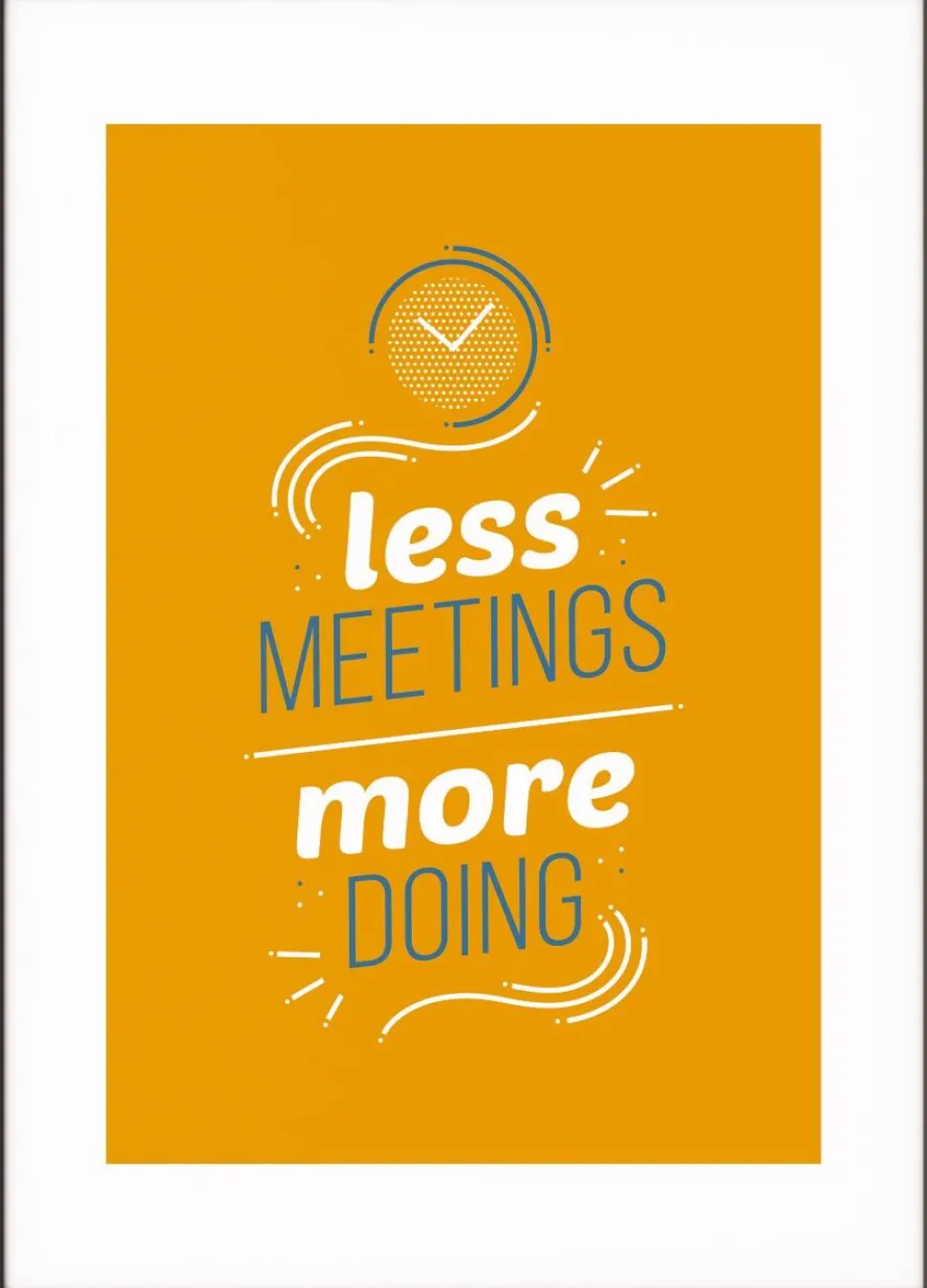 Paperflow Lijst met motiverende slogan "Less Meetings More Doings" 210 x 297 mm Kleurenassortiment